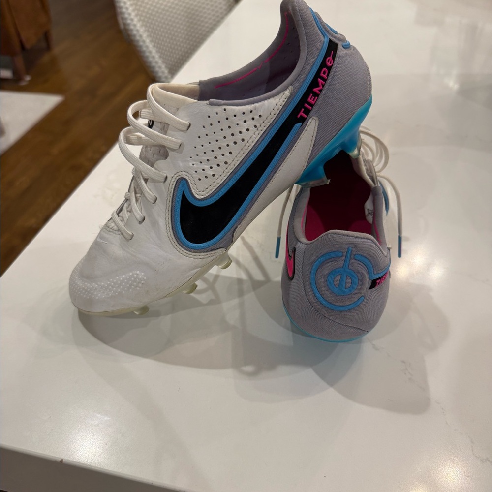 Nike Tiempo Soccer Cleats White and Black
